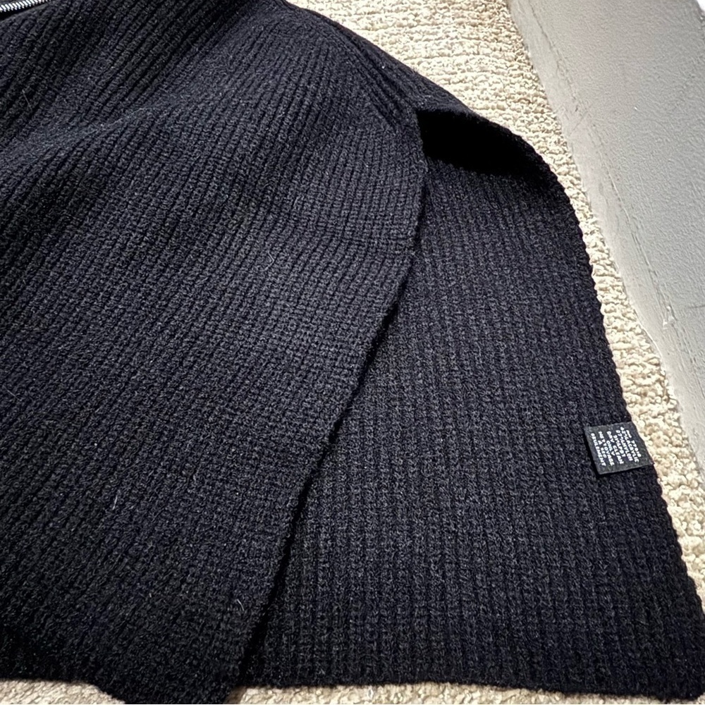 Rachel Zoe Black Half-Zip Poncho Cape - OS​​ - Picture 5 of 8
